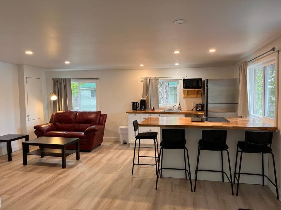 Kitchen or kitchenette, Living room, Dining area, oven, stove