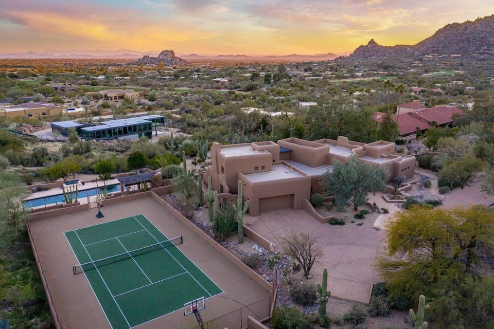 Sports Court with a desert view