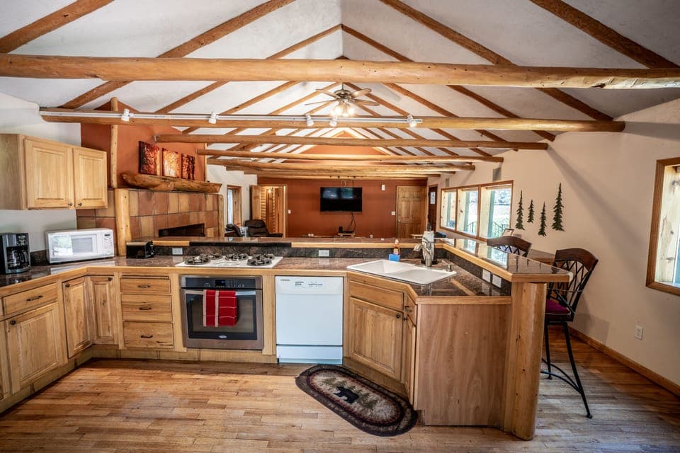 Family House, 3 Bedrooms, River View, Mountainside | Private kitchen | Coffee/tea maker, full-size fridge, microwave, oven