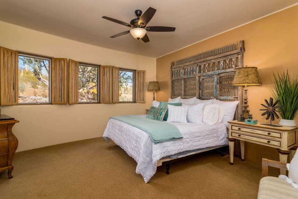 Spacious bedroom with king bed