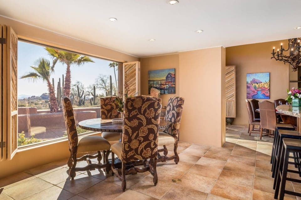 Stylish dining space with beautiful scenery