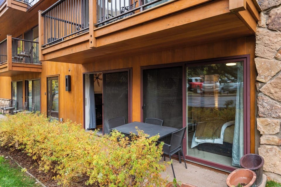 Private porch with access off the living room and bedroom with views of Aspen Mountain.