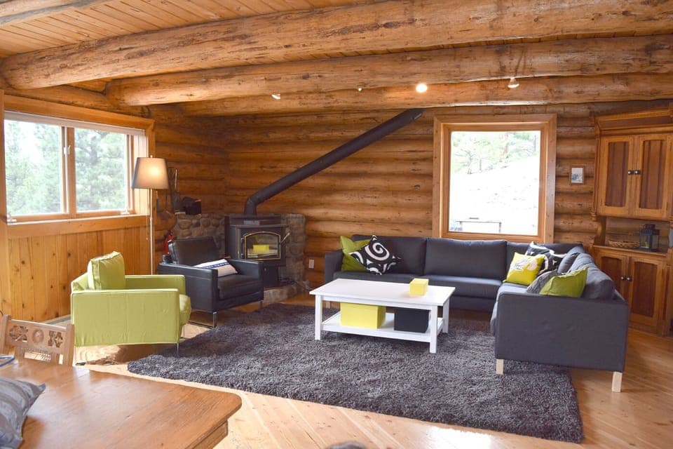 Great room with an attached kitchen.
