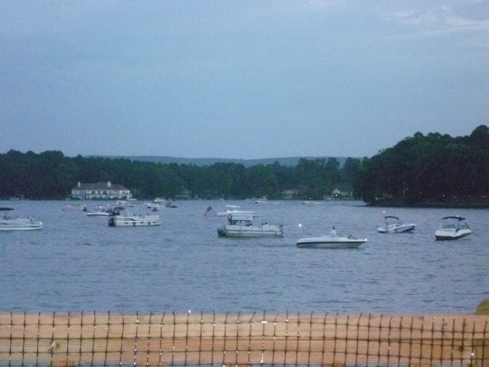 Boats gathering for annual fireworks for July 4th, Memorial & Labor Day holidays