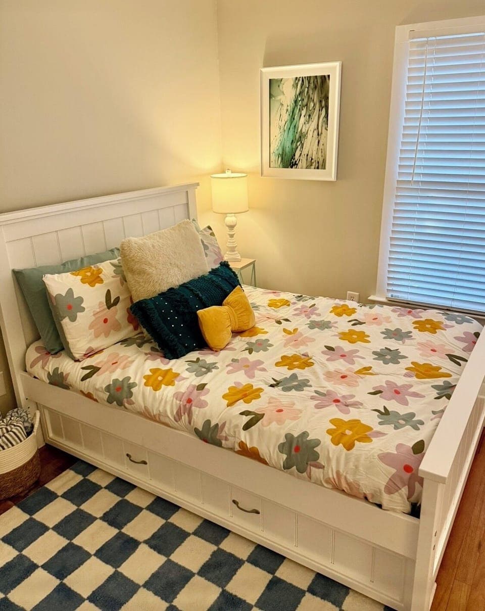 Cute full size bed with twin trundle