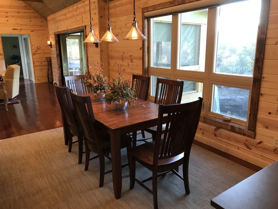 Dining with full view of the Falls and canyon.  