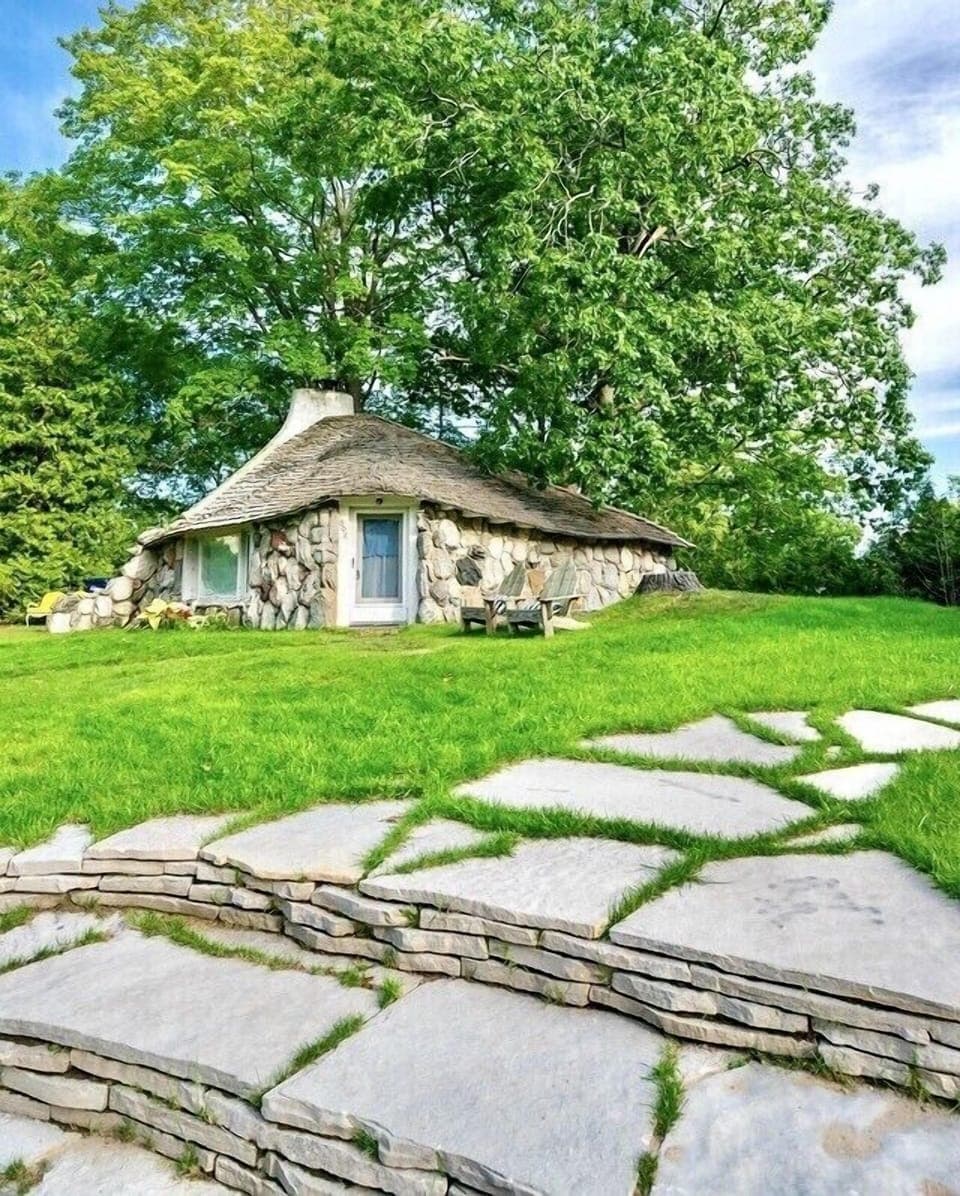 Half House  |  Located on a grassy knoll across from Lake Michigan.